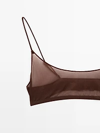 Semi-sheer top with metallic detail