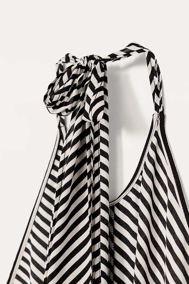 LIMITED EDITION STRIPED HALTER DRESS