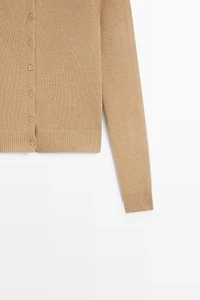 100% cashmere cropped knit cardigan