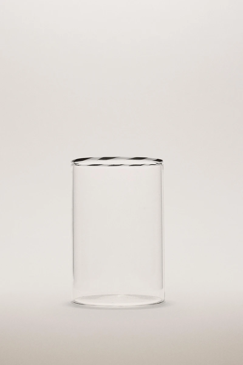 BOROSILICATE GLASS TUMBLER CANDY CANE CHRISTMAS