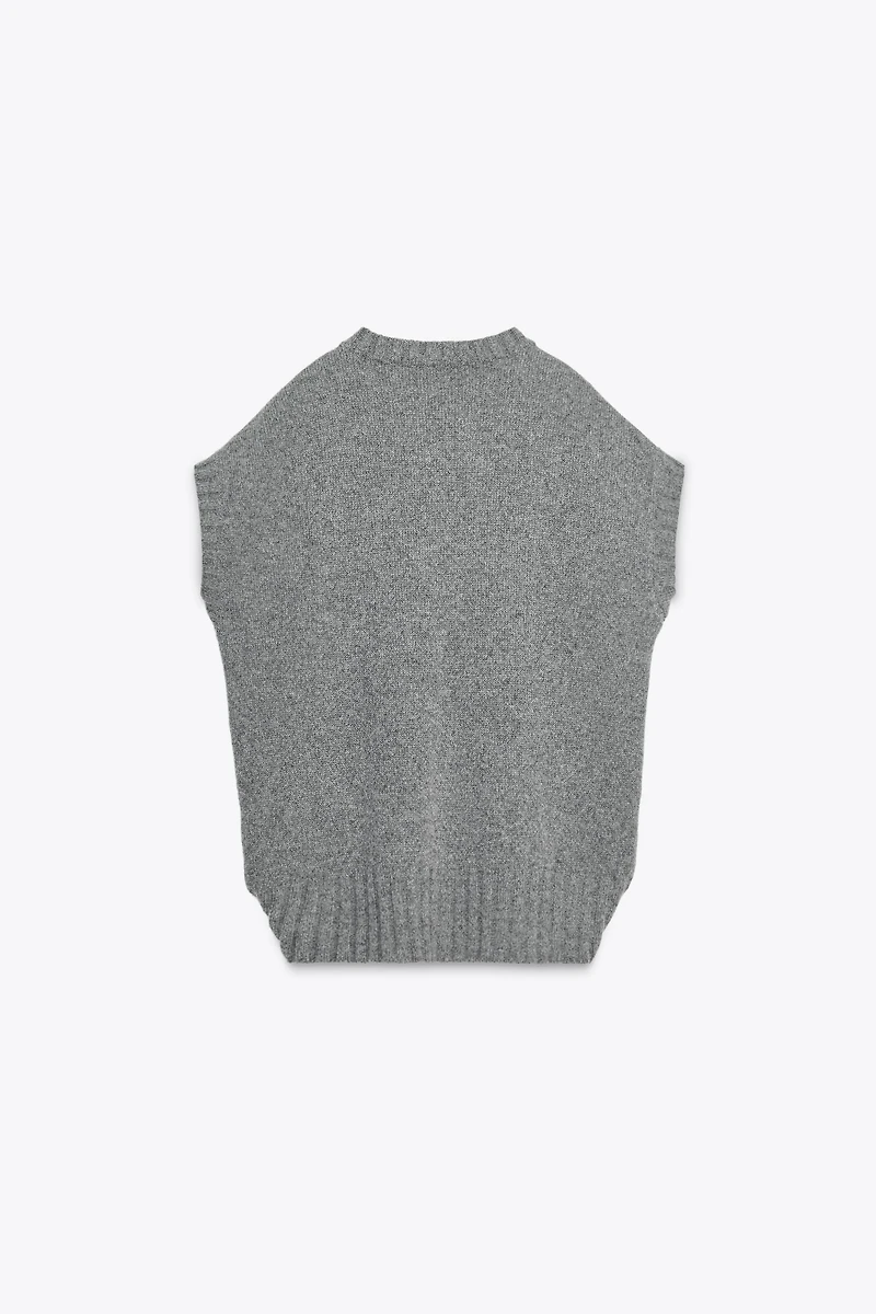 OVERSIZED WOOL KNIT VEST