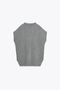 OVERSIZED WOOL KNIT VEST
