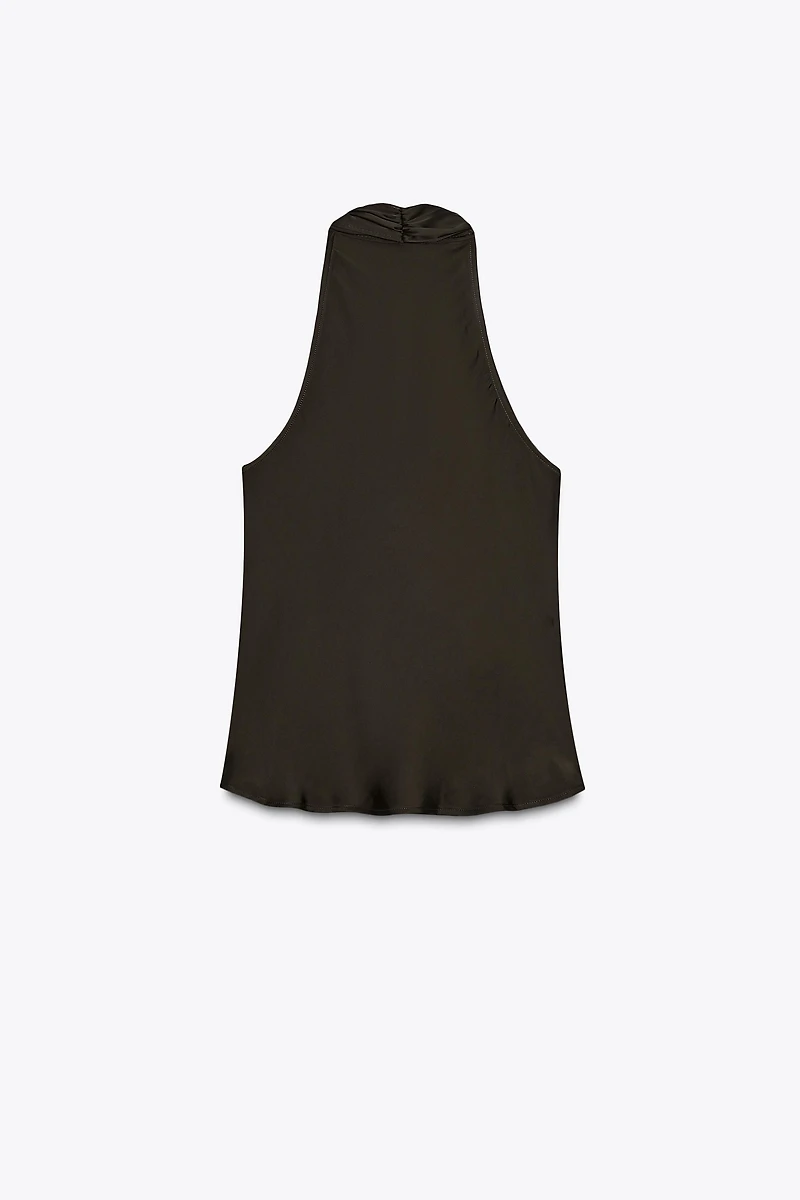 FRINGED SATIN EFFECT TOP