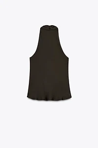 FRINGED SATIN EFFECT TOP