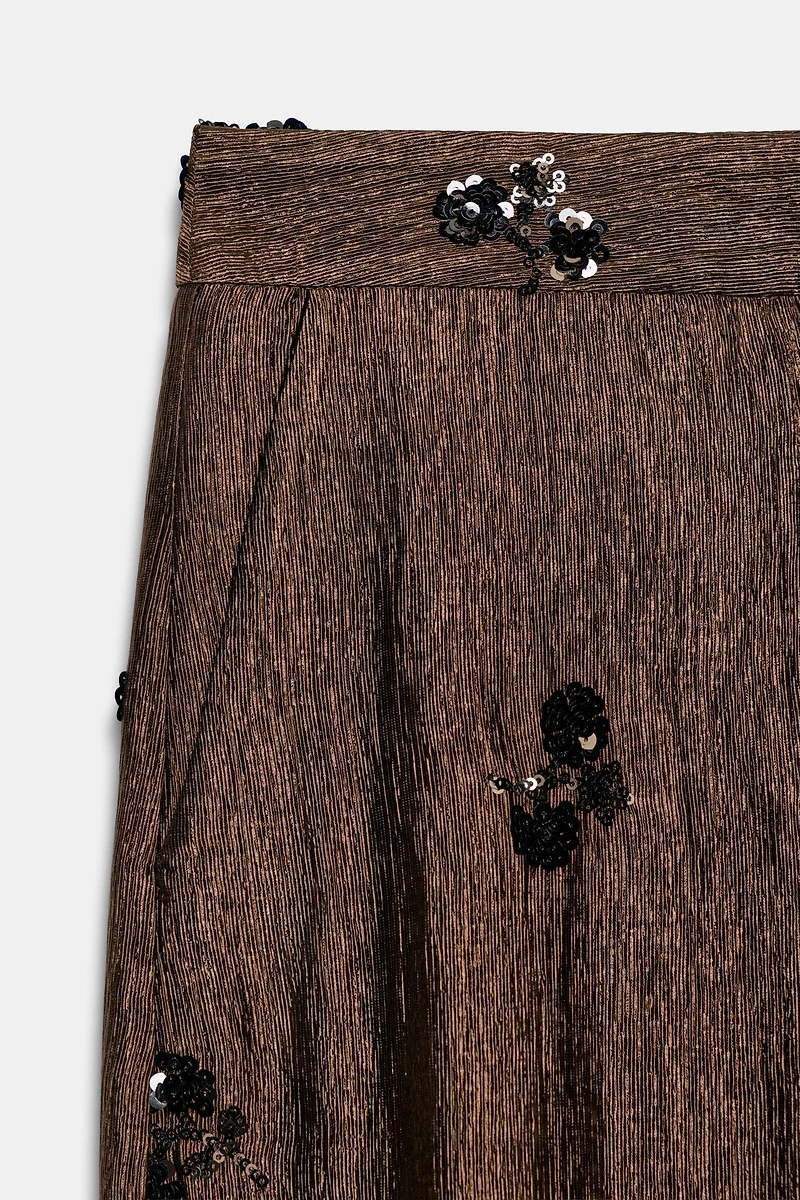 SEQUIN WIDE LEG PANTS