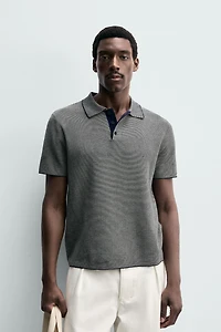 POLO EN MAILLE REGULAR FIT À CONTRASTE