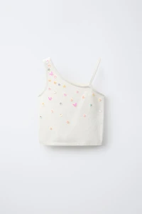 ASYMMETRIC BEADED KNIT TOP