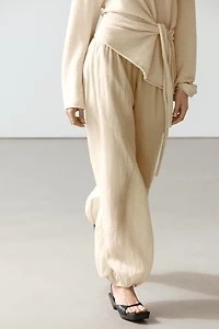 Pantalon bouffant fluide en ramie