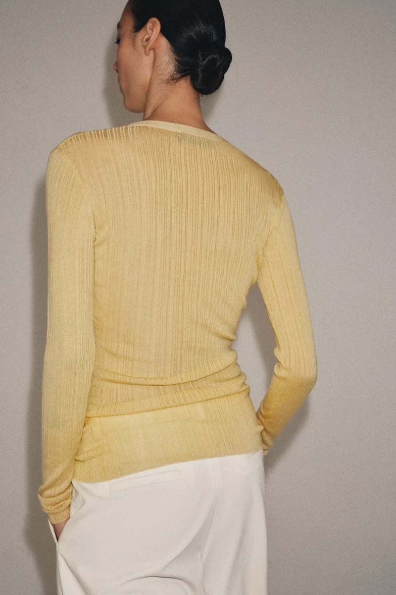 RIB KNIT CARDIGAN