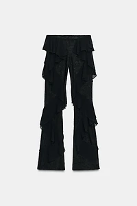 LACE RUFFLE PANTS