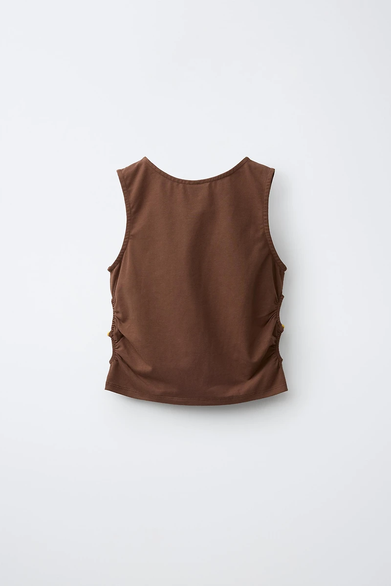 EMBROIDERED CUT-OUT T-SHIRT