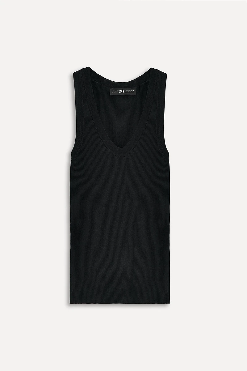 RIB KNIT SLEEVELESS TOP 50TH ANNIVERSARY
