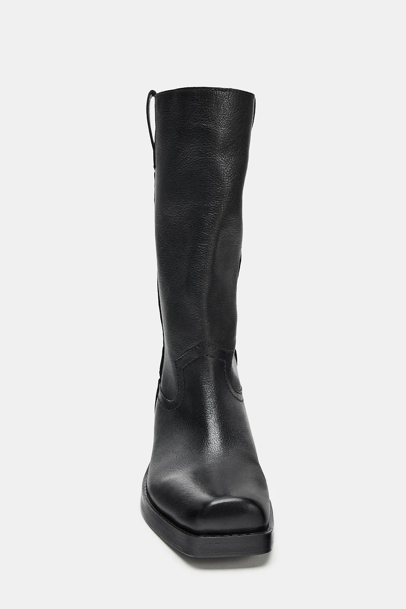BOTTINES COW-BOY EN CUIR