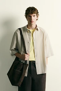 TEXTURED PLAID SHIRT