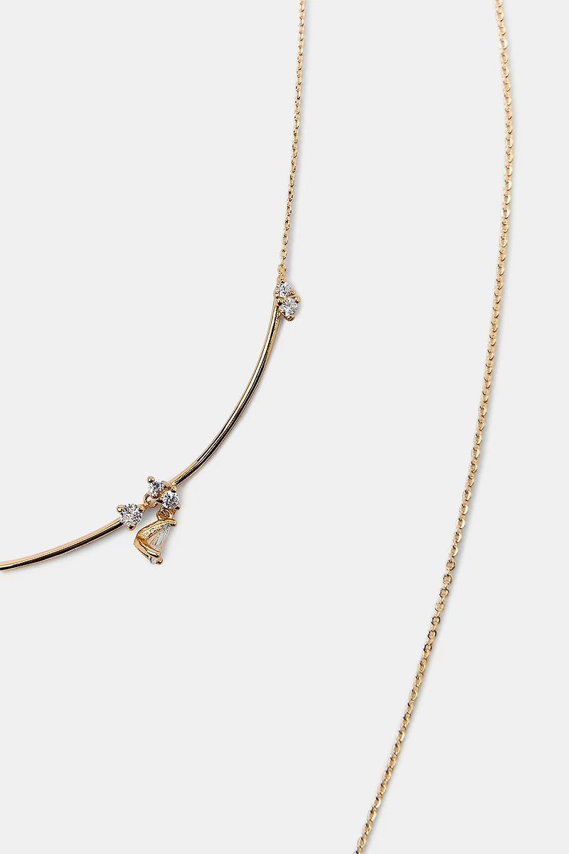 2-PACK MINIMAL GLITTER NECKLACES
