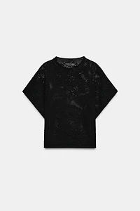 TOP EN MAILLE POINTELLE