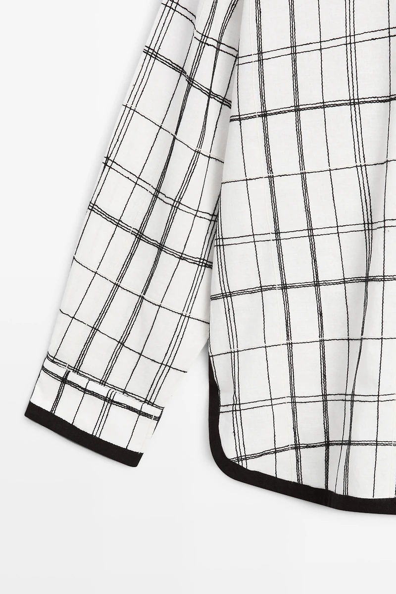 Cotton blend check shirt