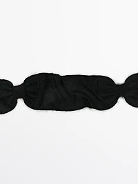 100% cashmere knit tie with bow