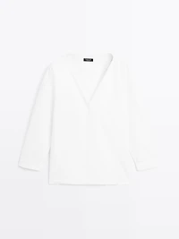 Blouse cache-cœur 100 % coton