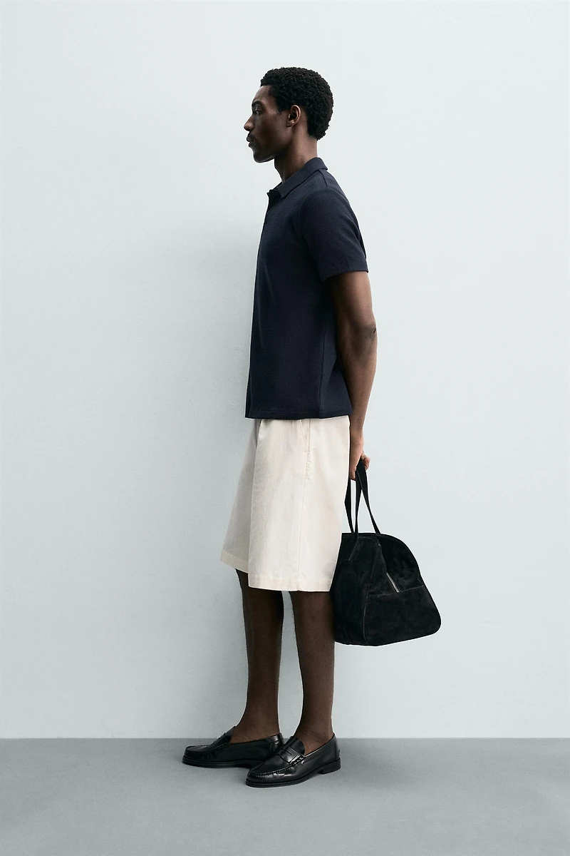 REGULAR FIT TEXTURED POLO