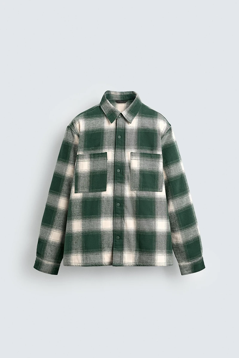 PLAID PADDED OVERSHIRT