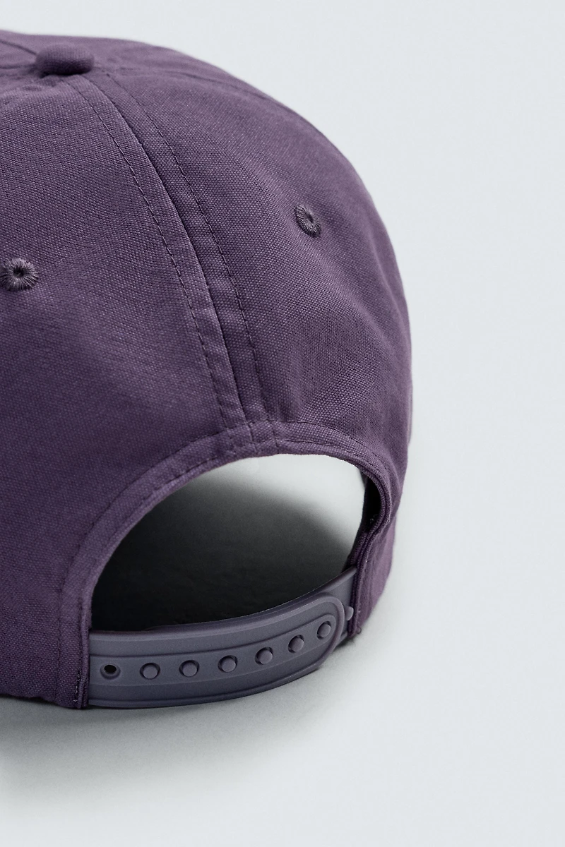 WASHED CONTRAST EMBROIDERED TEXT CAP