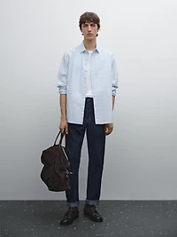 Regular fit striped cotton shirt