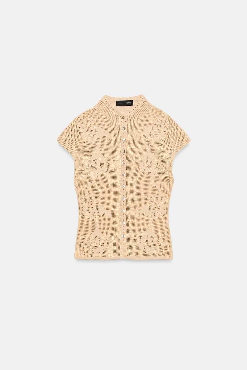 POINTELLE KNIT TOP