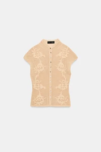 POINTELLE KNIT TOP
