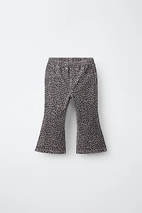 ANIMAL PRINT FLARE JEANS