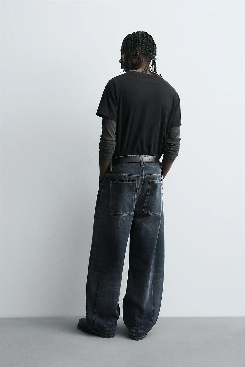 WASHED BALLOON FIT JEANS