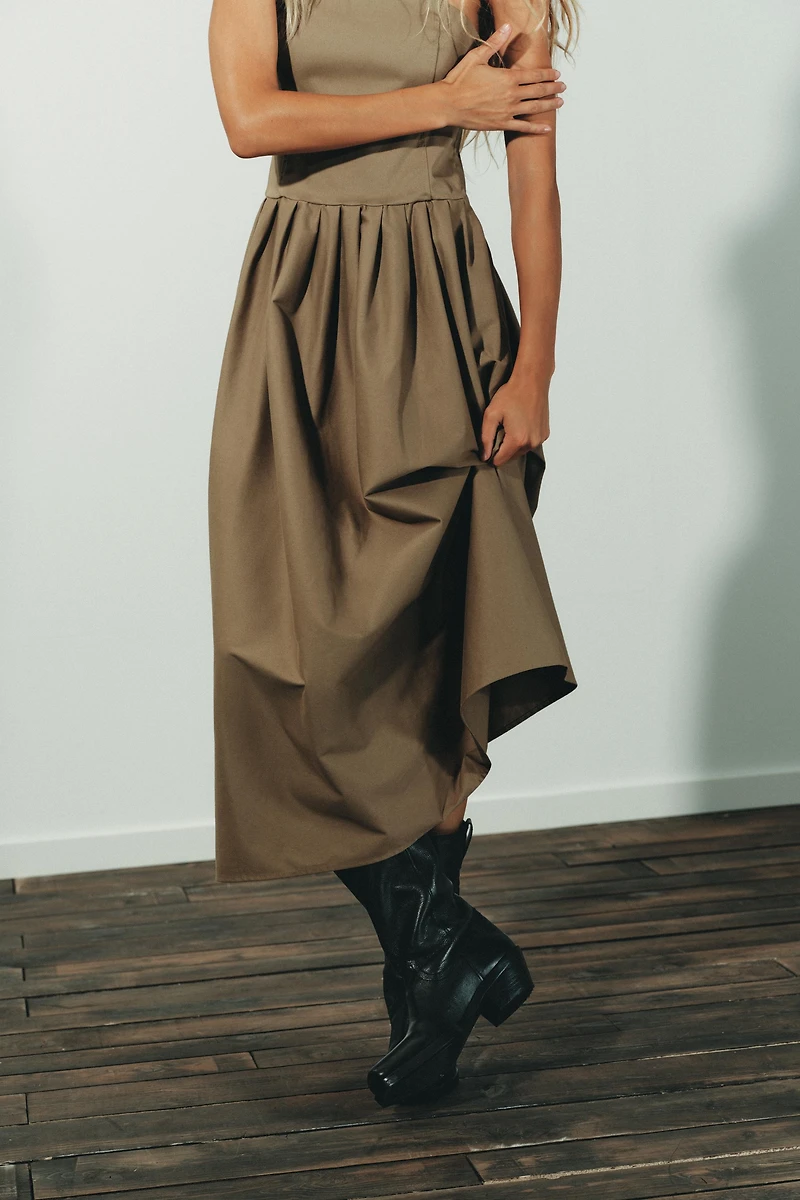 STRAPLESS MIDI DRESS