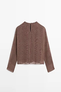 Flowing geometric print blouse