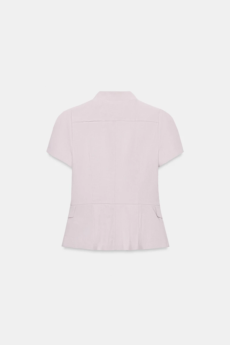 SHORT SLEEVE BUTTON-FRONT TOP