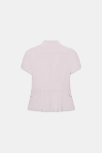 SHORT SLEEVE BUTTON-FRONT TOP