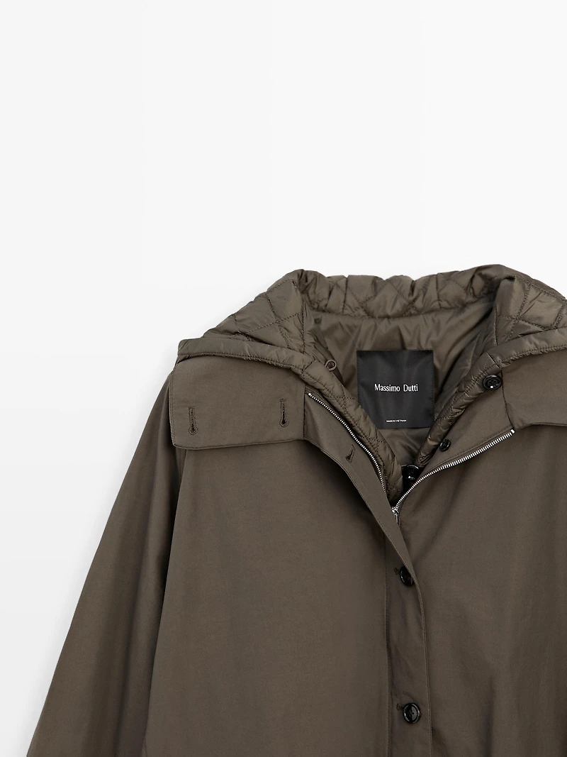 Parka with puff detail