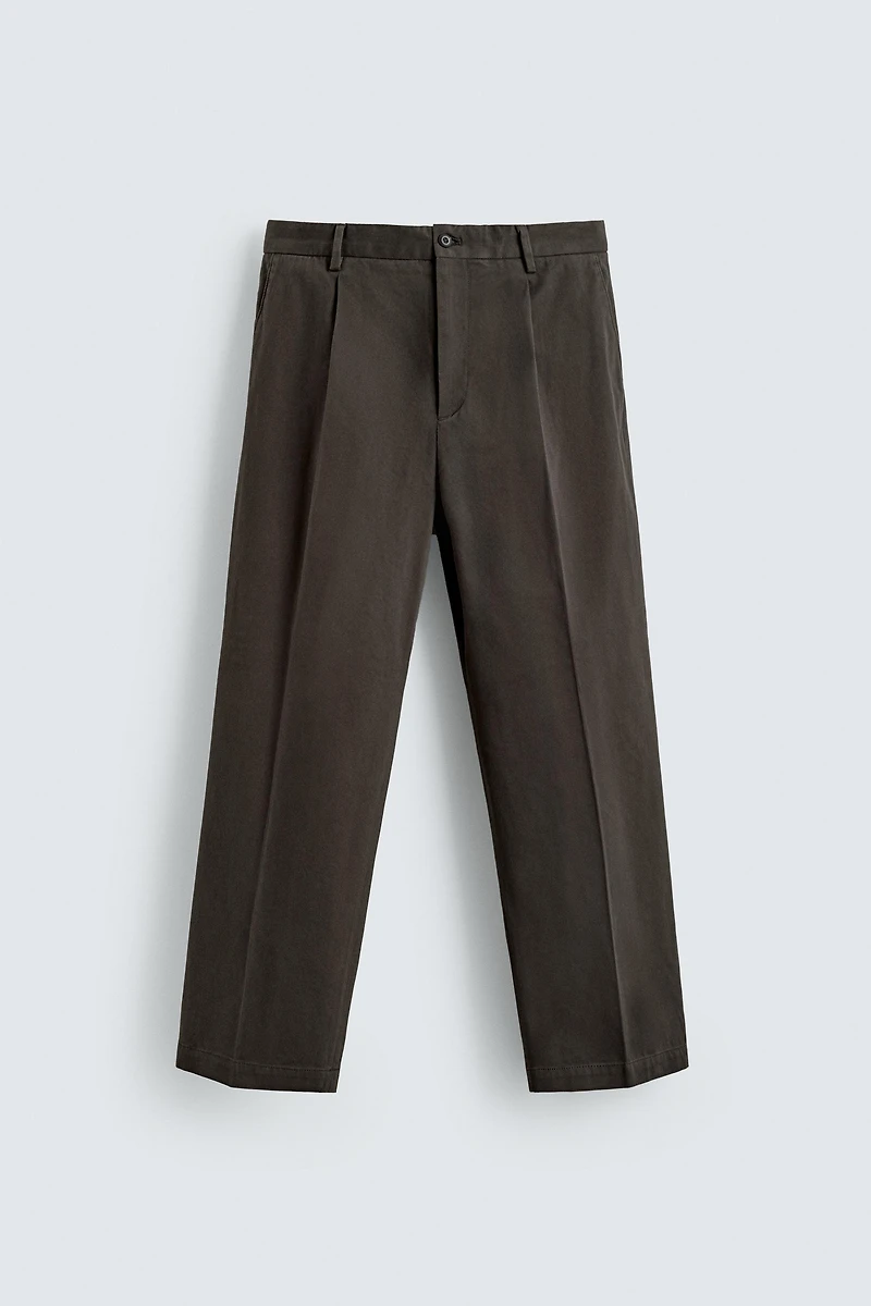 WASHED EFFECT SUIT PANTS