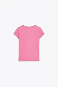 WASHED EFFECT RHINESTONE T-SHIRT