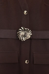 ROBE MIDI EN CRÊPE AVEC CEINTURE