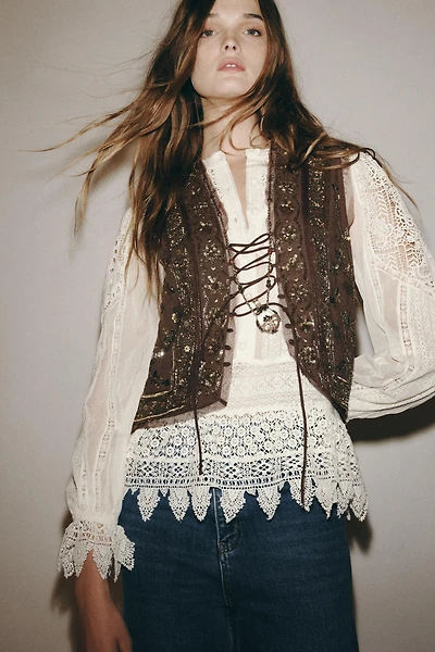 EMBROIDERED LACE BLOUSE ZW COLLECTION