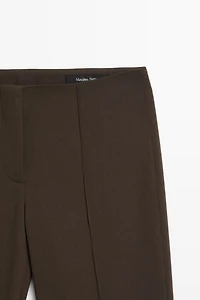 Wool-blend kick flare pants