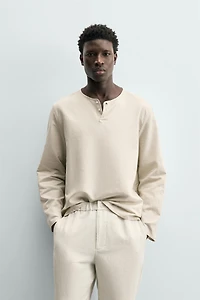 HEMP - COTTON HENLEY SHIRT