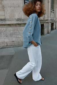 Z1975 WIDE SLEEVE DENIM SHIRT