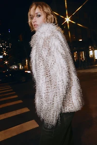 SHORT FAUX FUR COAT