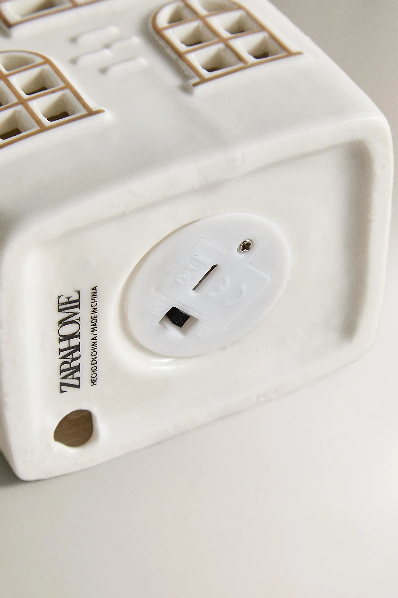 DÉCO CERAMIQUE MAISON TOIT CARREAUX PAILLETTES NOËL