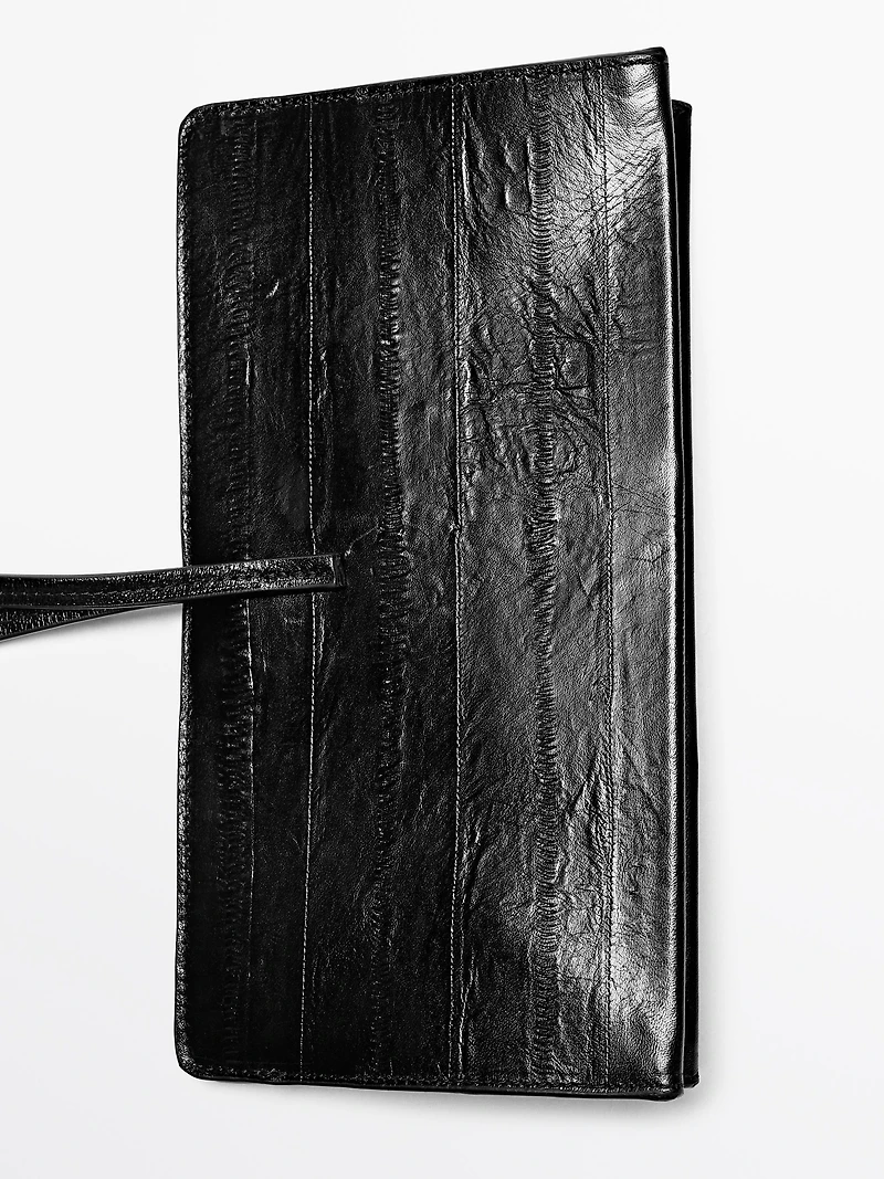 Textured leather handbag