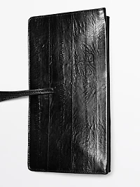 Textured leather handbag