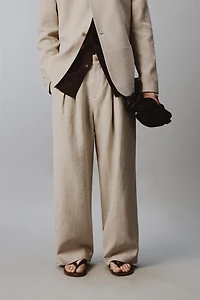 PANTALON DE COSTUME DÉCONTRACTÉ À PLIS
