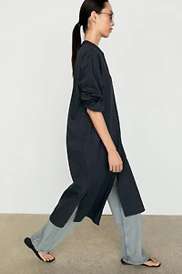 Robe midi fluide chemise