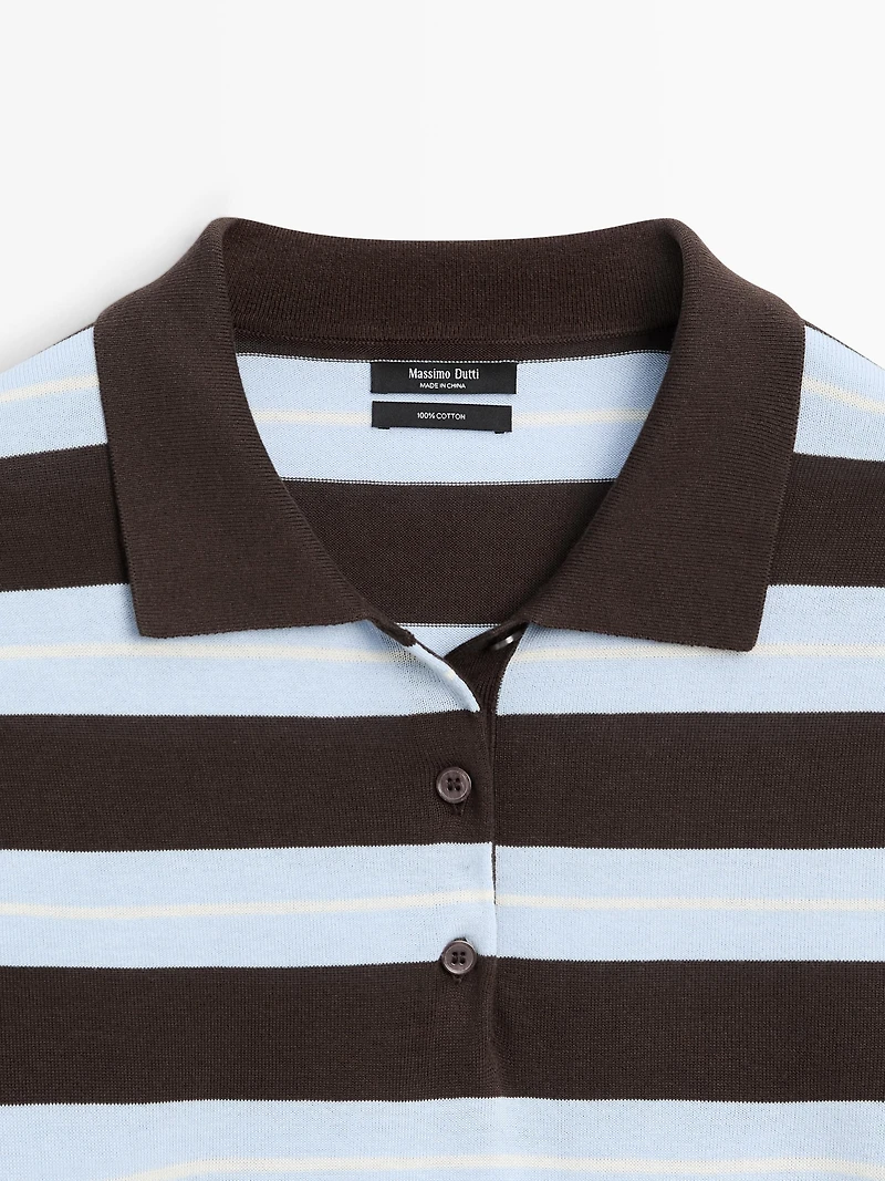 Striped cotton knit sweater